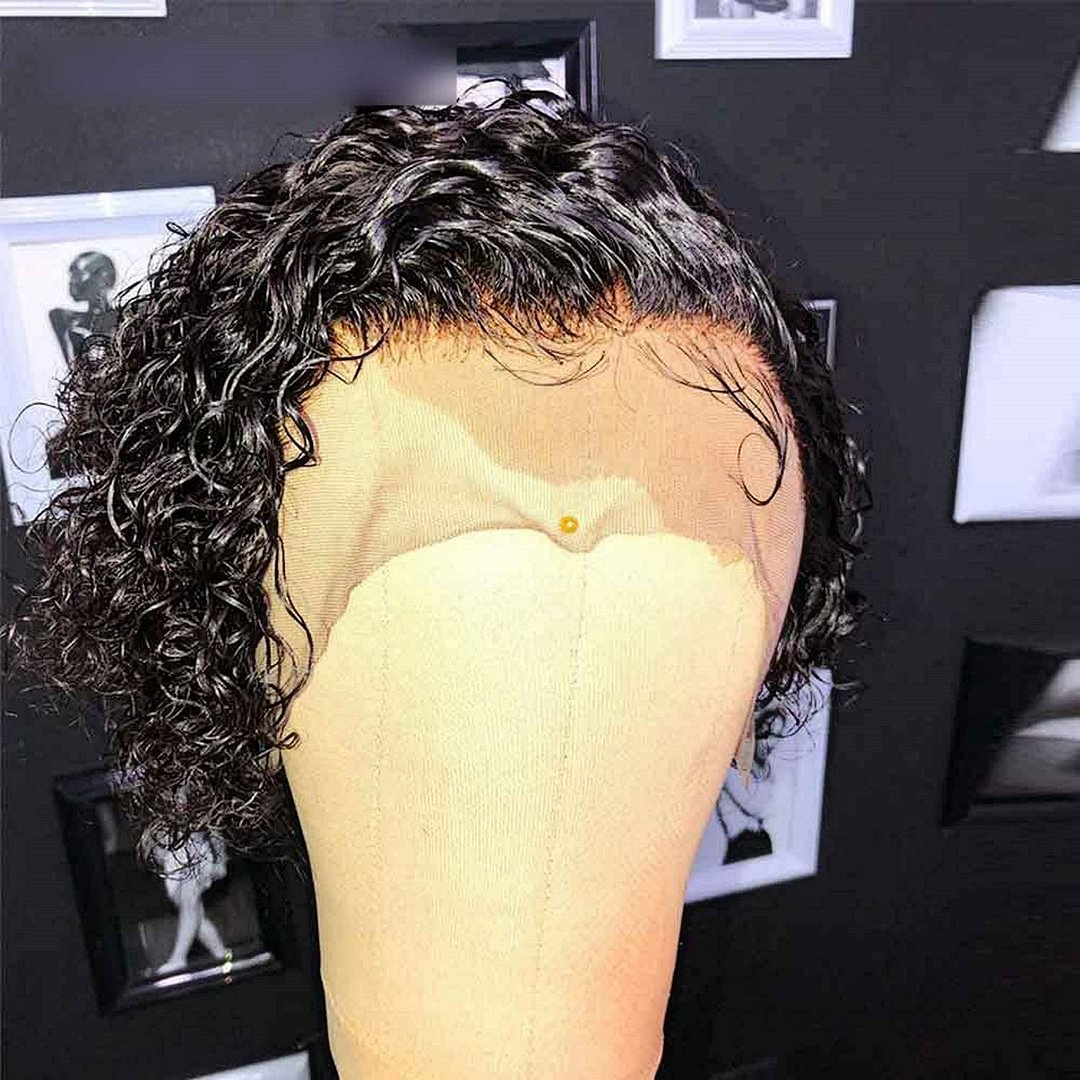 Chuchi Curly Pixie Cut Human Hair Lace Wig