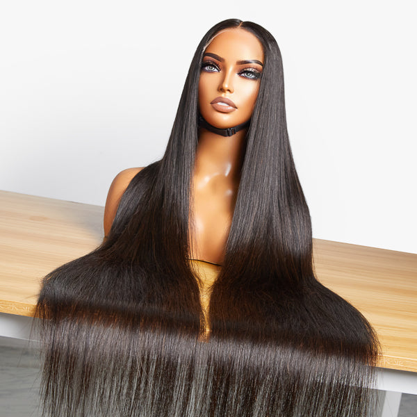 Royal Luxury Super Long Silky Straight 5x5 Closure Lace Wig 100% Human Hair