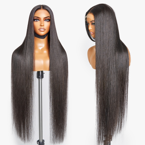Royal Luxury Super Long Silky Straight 5x5 Closure Lace Wig 100% Human Hair