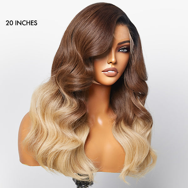 Limited Design | Brown Blonde Ombre Body Wave 5x5 Closure Lace Glueless Side Part Wig 100% Human Hair