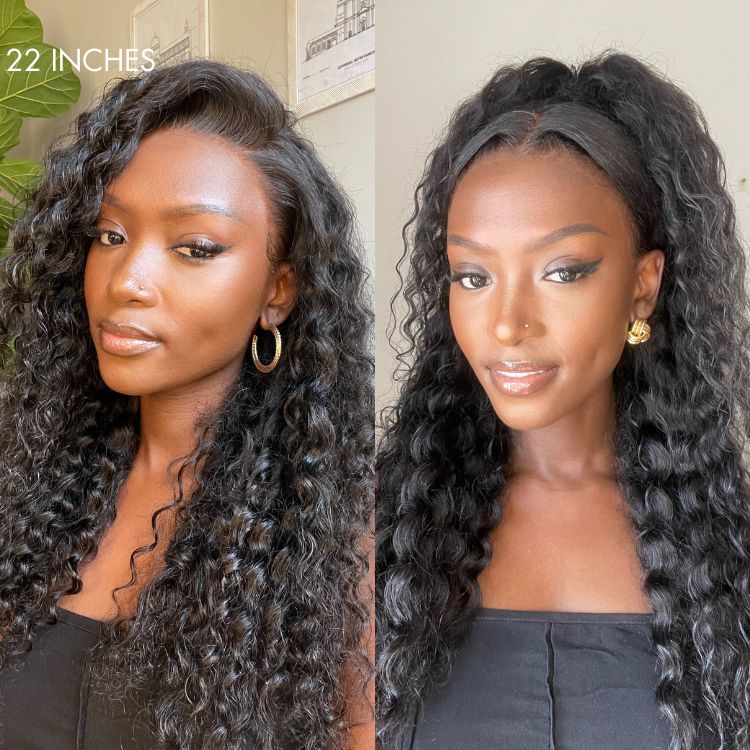 Water Wave 13x4 Frontal HD Lace Free Part Long Wig 100% Human Hair