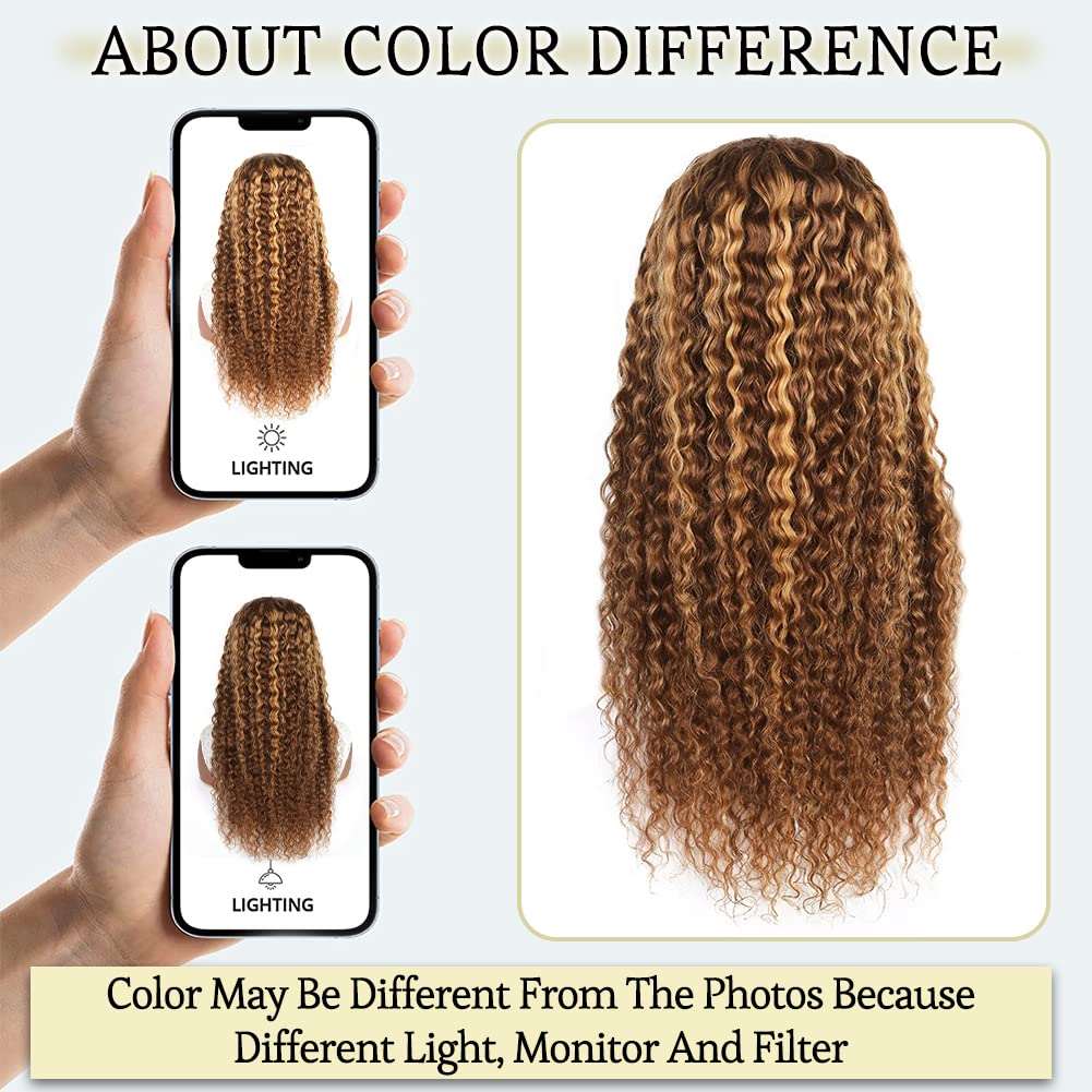 Ombre Curly Lace Front Wig Human Hair Pre Plucked Highlight Deep Wave Lace Front Wigs