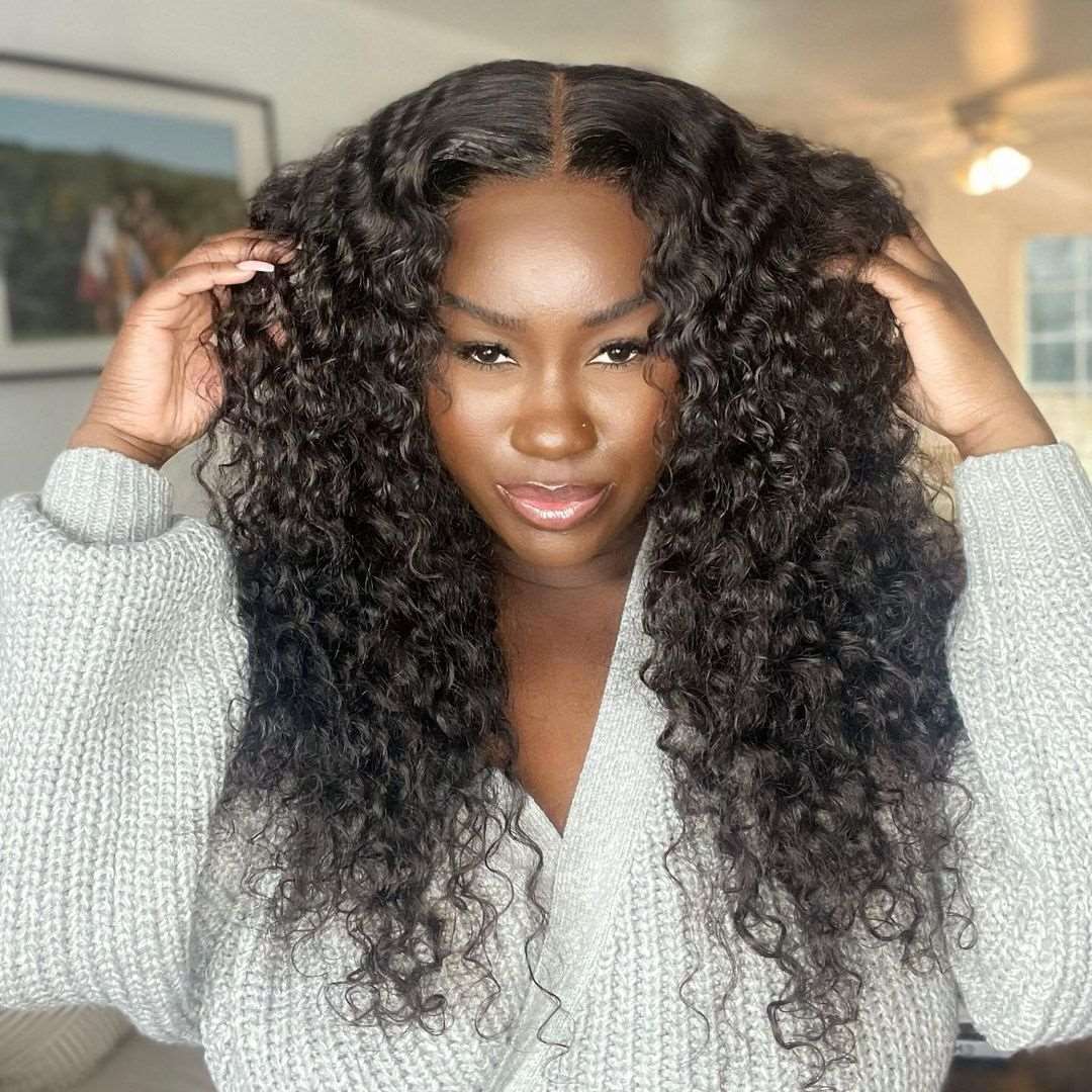 Deep Wave U Part 100% Human Hair Wig (Get One Clip Free)
