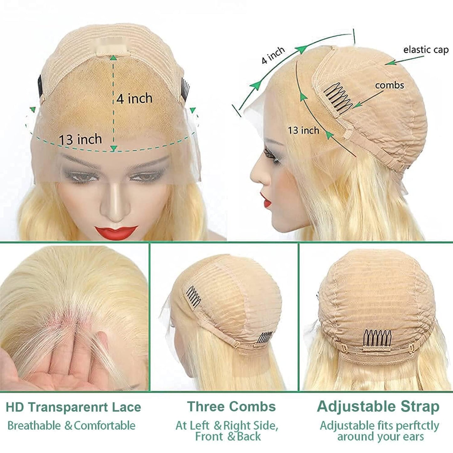 613 Lace Front Wig Human Hair 13x4 150% Density HD Transparent Lace