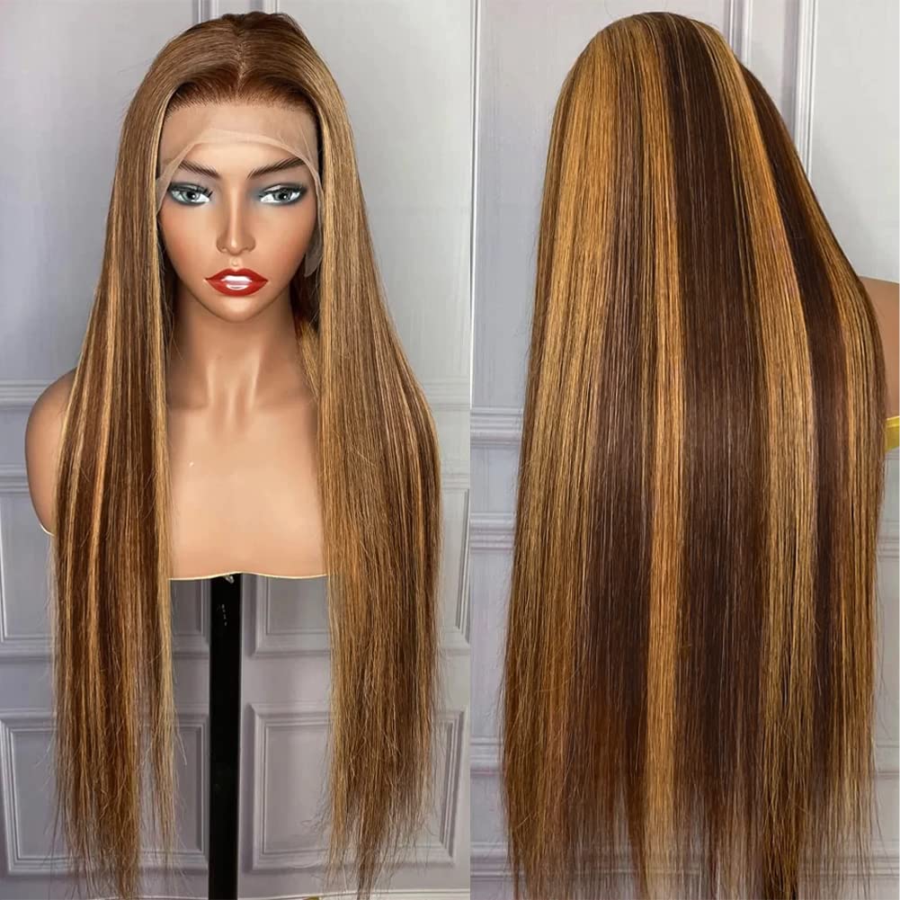 Flash Sale |Brown Bomb Honey Blonde 4x4 Front 150 density Lace Front Wig Pre Plucked