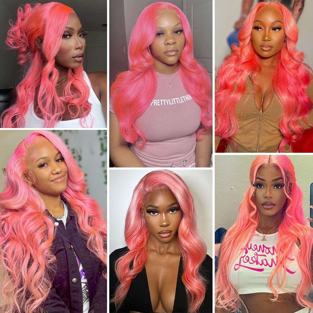 613 pink Loose Wave Undetectable Lace  Closure Lace Wig | Direct Dyeing
