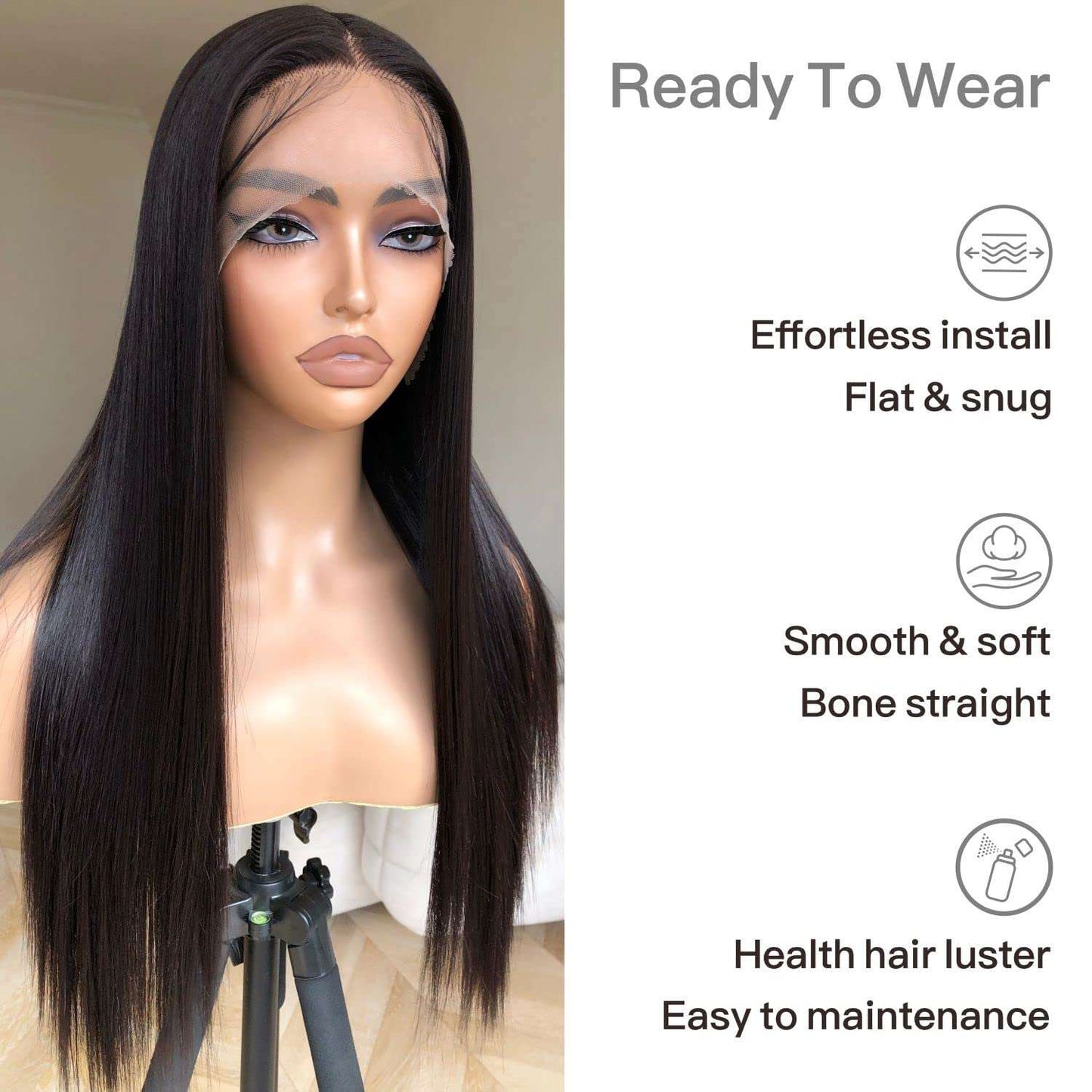 Flash Sale|100% Human Hair for Women 150 Density Straight Lace Front Wigs Human Hair