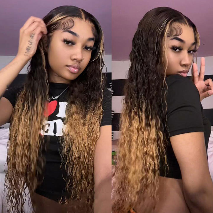 New Fabulous Beyonce Style | 13x4 HD Lace Ombre Deep Wave Frontal Wig