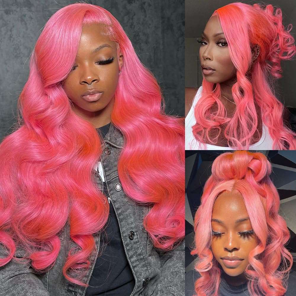 613 pink Loose Wave Undetectable Lace  Closure Lace Wig | Direct Dyeing