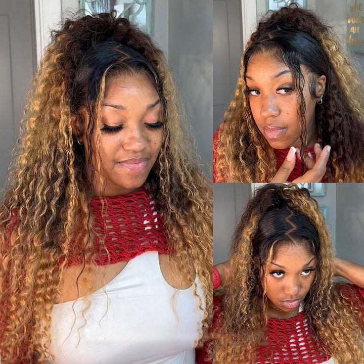 New Fabulous Beyonce Style | 13x4 HD Lace Ombre Deep Wave Frontal Wig