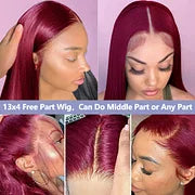 Libeauty 13x4 HD Lace Burgundy Colored Lace Front Wigs Human Hair