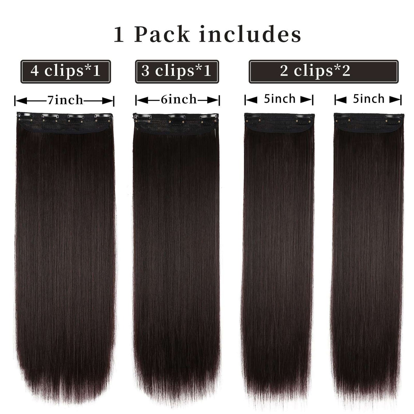 Clip in Human Hair 4PCS Straight Brazilian Human Hair