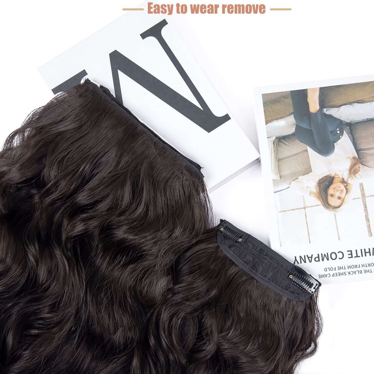 Clip in Human Hair 4PCS Blonde Highlighted Medium Brown Body Wave Hair