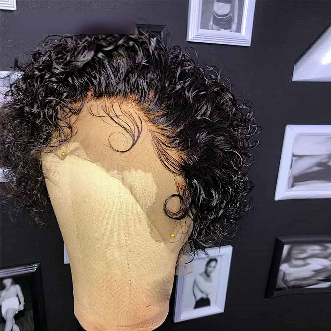 Chuchi Curly Pixie Cut Human Hair Lace Wig