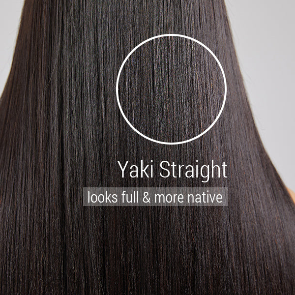 Yaki Straight Ultra Natural 13*4 HD Lace Long Wig With Bangs 100% Human Hair
