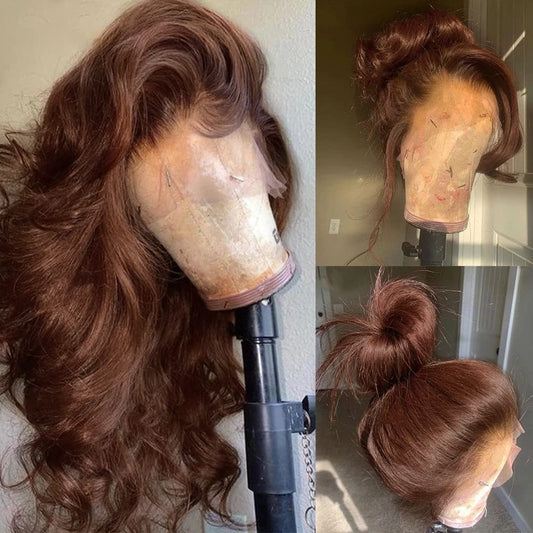 200% Density 13x4  Brown Body Wave Lace Front Wigs