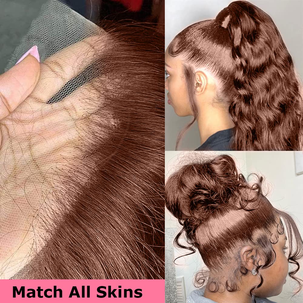 200% Density 13x4  Brown Body Wave Lace Front Wigs