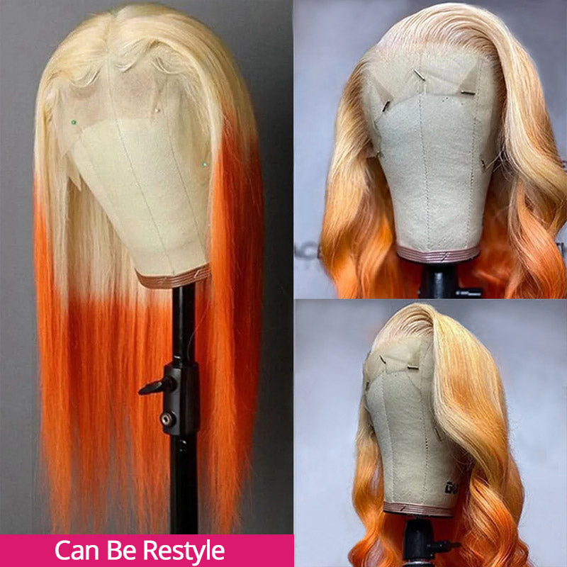 Ombre Blonde Ginger Color Body Wave Human Hair 180% Density