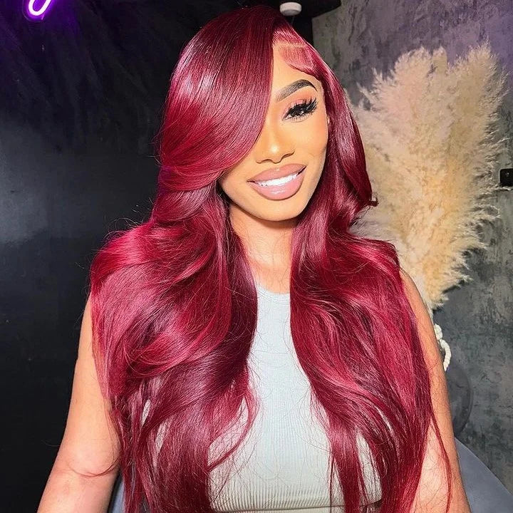 Libeauty 13x4 HD Lace Burgundy Colored Lace Front Wigs Human Hair
