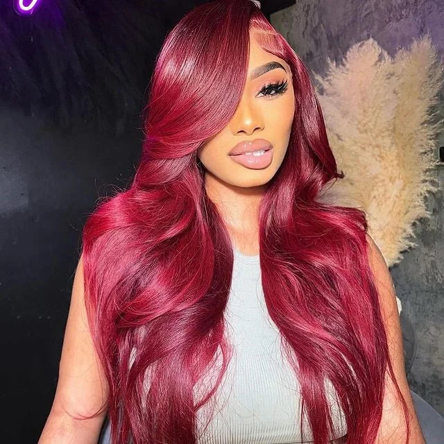 Libeauty 13x4 HD Lace Burgundy Colored Lace Front Wigs Human Hair
