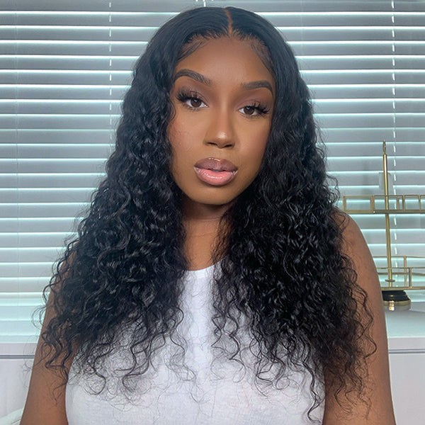 Wet And Wavy | Water Wave 13x4 Frontal HD Lace Side Part Long Wig 100% Human Hair | 3 Cap Sizes