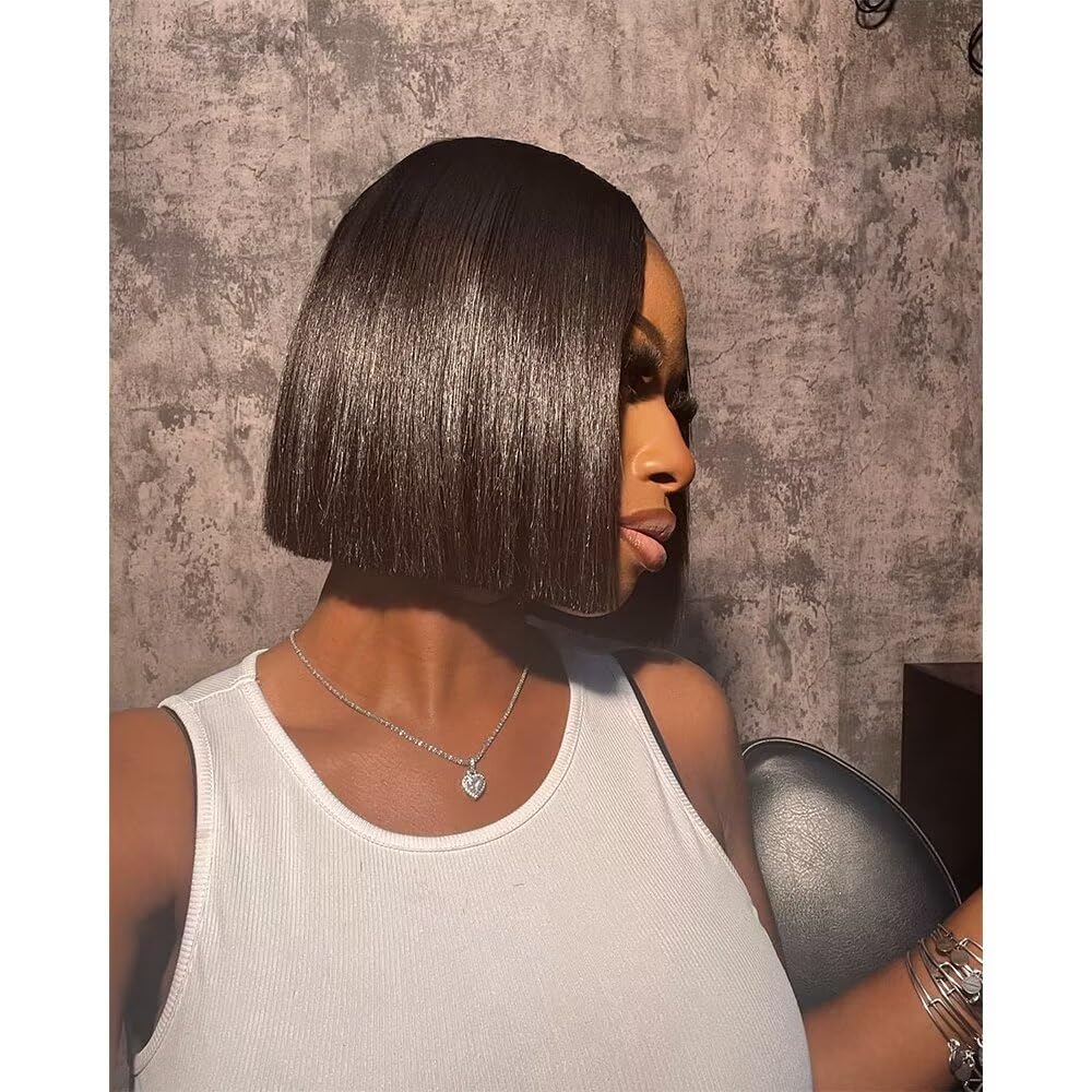 2X6 Deep Parting Melted Lace Closure Wigs 180% Density BOB