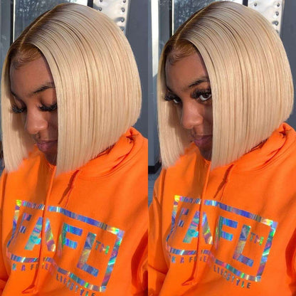 4/613 Ombre Blonde Lace Front Bob Wigs Human Hair Short 13x4 Bob Wig