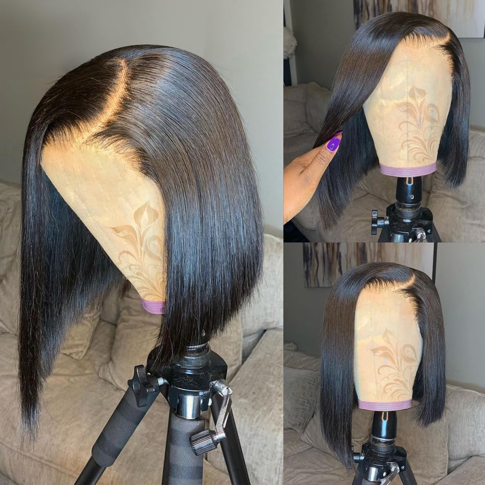 Deep Left C Part Straight Glueless 4 4 Closure Lace Wear and Go