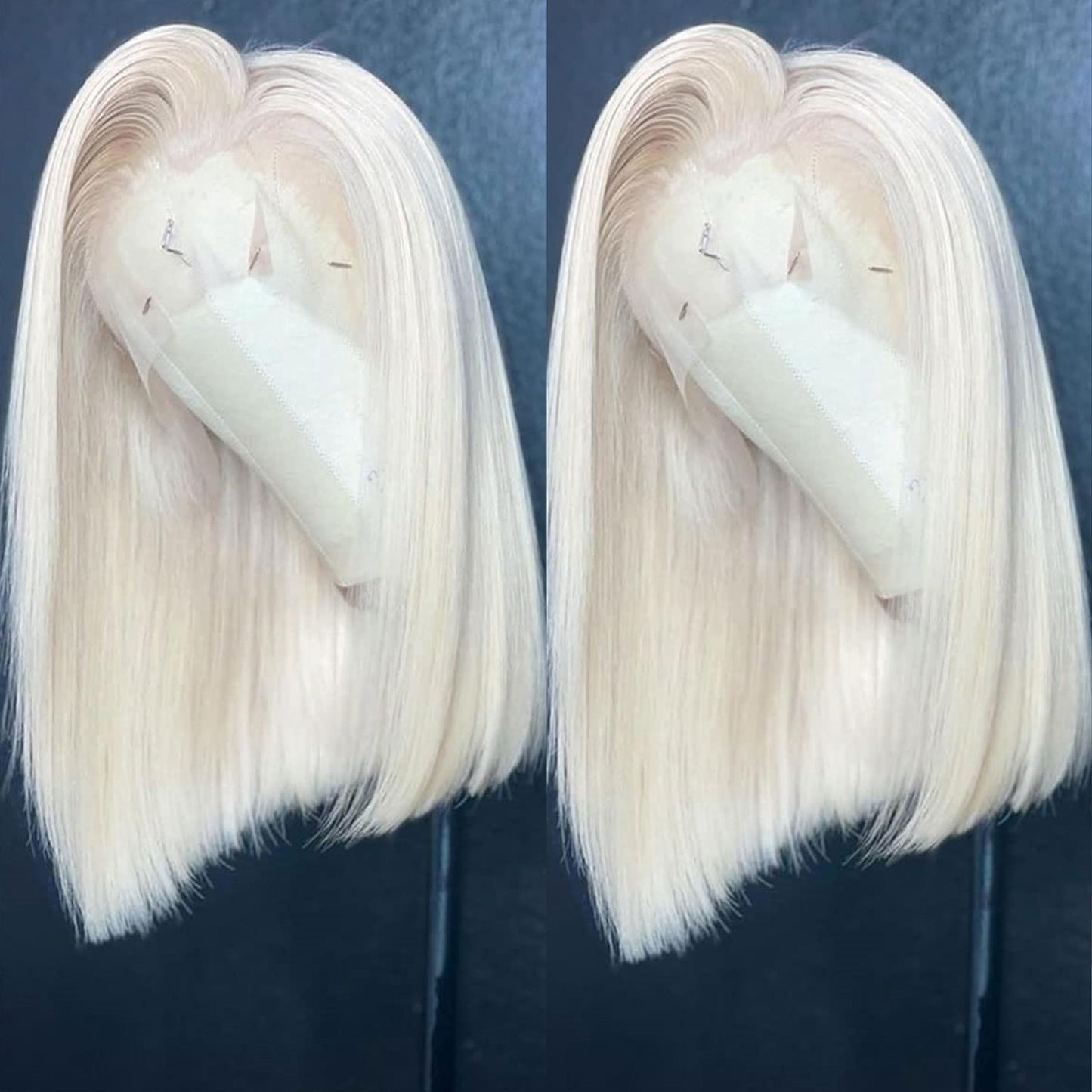 Platinum Blonde 13X4 Human Hair Bob Wig