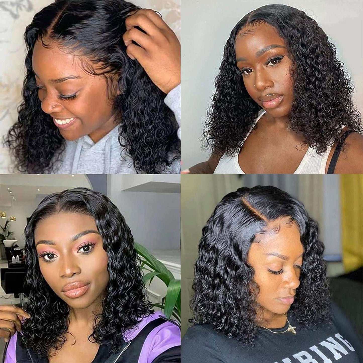 LiBeauty  Kinky Curly 4X4 Lace Front Wigs With Kinky Edges Hairline Glueless HD Transparent Lace Frontal Wigs Pre Plucked,