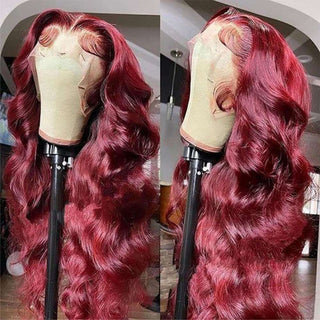 13x4 Burgundy Body Wave Lace Front Wig Human Hair - LIBEAUTY HAIR