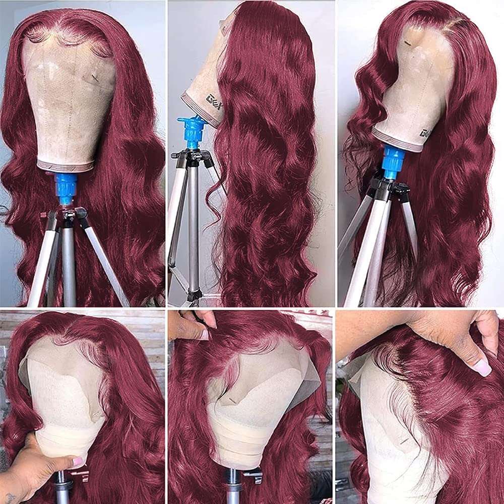 13x4 Burgundy Body Wave Lace Front Wig Human Hair - LIBEAUTY HAIR