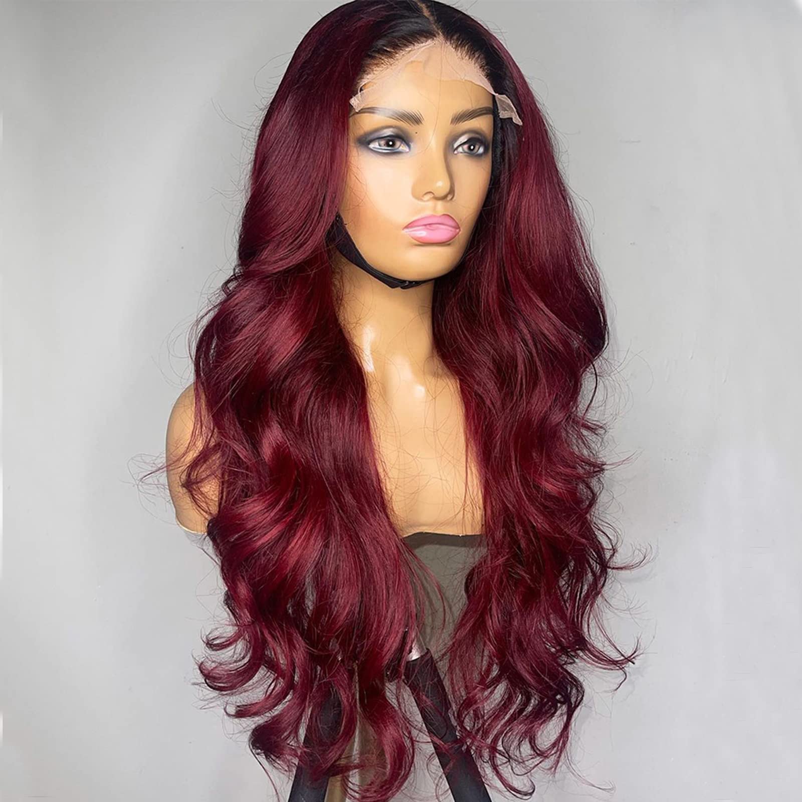 13x4 HD Lace Pre - cut Wear and Go 99J Burgundy Colored Lace Wear Go Wig 180% Density - LIBEAUTY HAIR