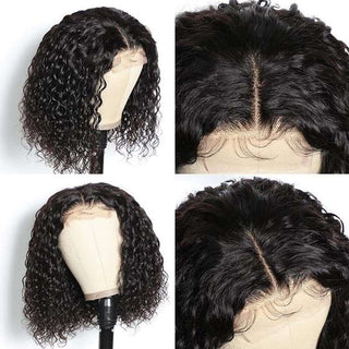 Deep Kinky Curly Glueless Wear and Go Glueless Wigs 4x4 Closure Lace Wig 100% Human Hair