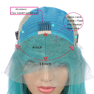 #Light Blue Free Part Bob Wig