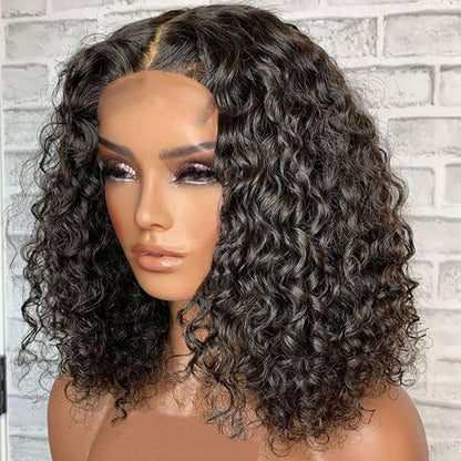 LiBeauty  Kinky Curly 4X4 Lace Front Wigs With Kinky Edges Hairline Glueless HD Transparent Lace Frontal Wigs Pre Plucked,