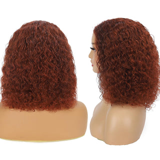 Reddish Brown Glueless Closure Lace Curly Wig | Pre-plucked