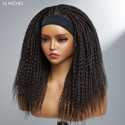Throw On & Go Dreadlock Style Glueless Long Headband Wig 100% Human Hair (Get Free Trendy Headbands)