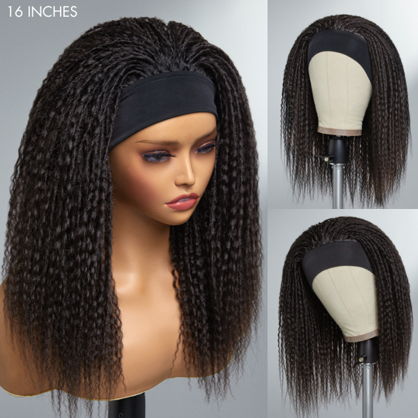 Throw On & Go Dreadlock Style Glueless Long Headband Wig 100% Human Hair (Get Free Trendy Headbands)
