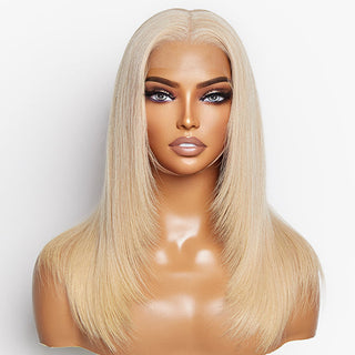 Limited Design | Blonde 613 Layered Cut Glueless 13X4 Lace Wig 100% Virgin Human Hair