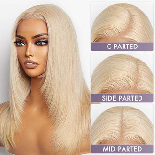 Limited Design | Blonde 613 Layered Cut Glueless 13X4 Lace Wig 100% Virgin Human Hair