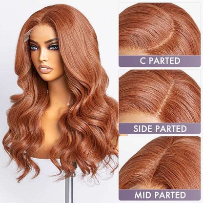 Cinnamon Brown Loose Wave Glueless 5x5 Closure  Lace Long Wig 100% Human Hair