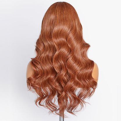 Cinnamon Brown Loose Wave Glueless 5x5 Closure  Lace Long Wig 100% Human Hair