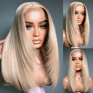 Limited Design | Blonde 613 Layered Cut Glueless 13X4 Lace Wig 100% Virgin Human Hair