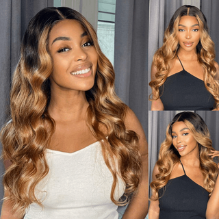 Ombre 5x5/13x4 Undetectable Invisible Lace Closure Wig Glueless Human Hair Wigs for Black Women