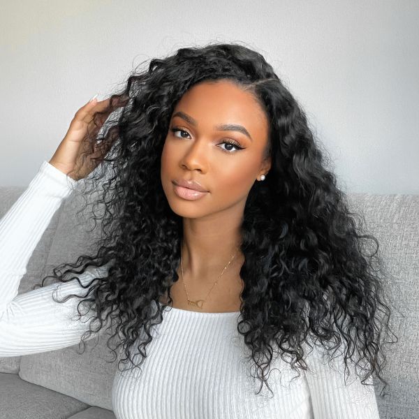 Water Wave 13x4 Frontal HD Lace Free Part Long Wig 100% Human Hair