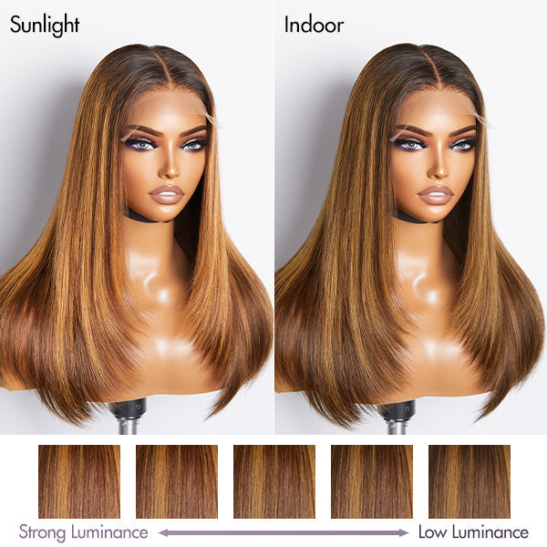 Valentine's Day Sale| Layered Cut Brown Mix Blonde Glueless 5x5 Closure Lace