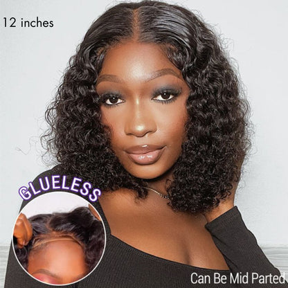 Wet And Wavy | Water Wave 4x4 Closure Lace Glueless Side Part Short Wig 100% Human Hair