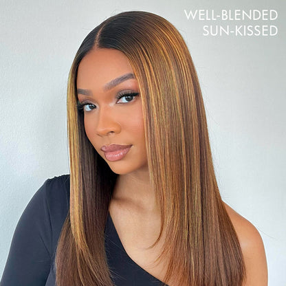 Valentine's Day Sale| Layered Cut Brown Mix Blonde Glueless 5x5 Closure Lace