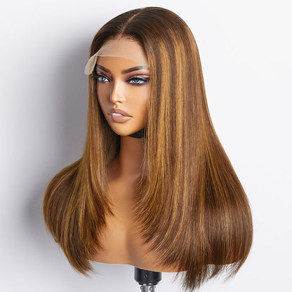 Valentine's Day Sale| Layered Cut Brown Mix Blonde Glueless 5x5 Closure Lace